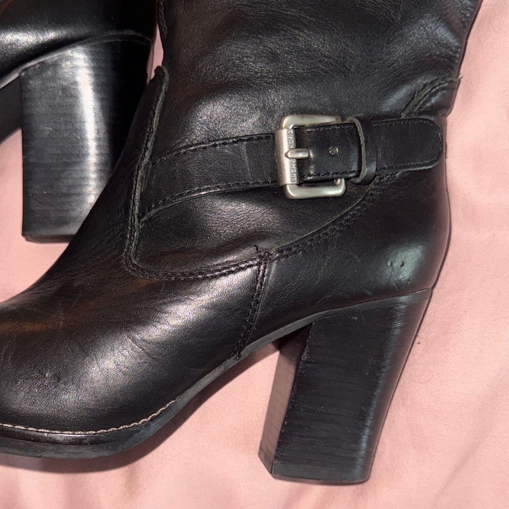 Michael Kors Black Leather Knee-High Boots - Picture 3 of 6